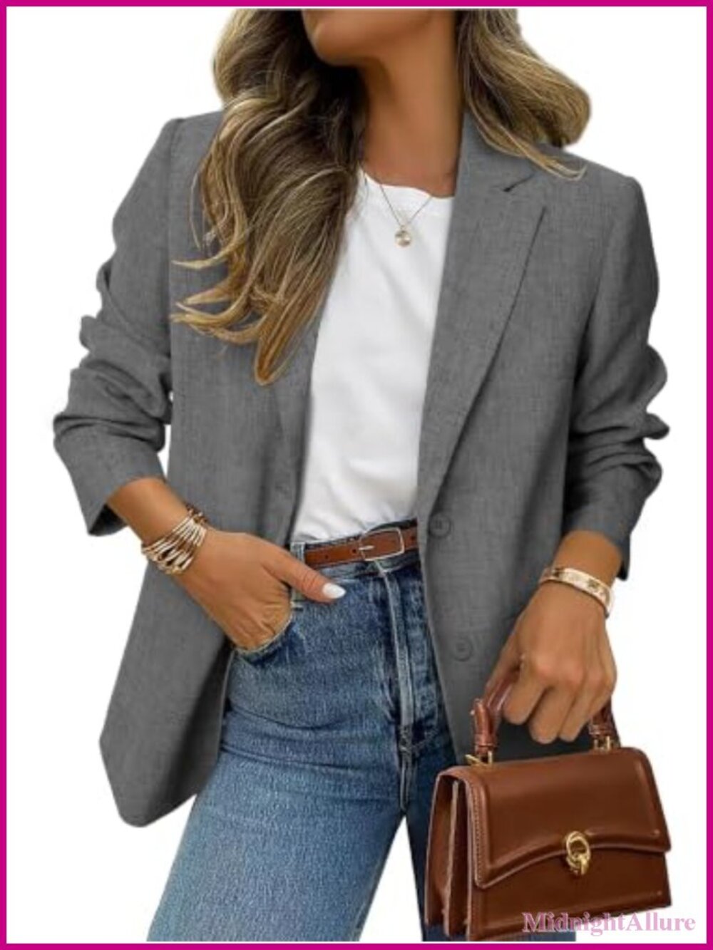 Oversized Open Front Blazer Women Business Casual Notch Lapel Long Sleeve Suit